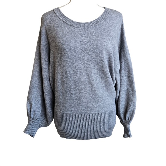 Anthropologie Sweaters - Moth Anthropologie Sz M Gray Knit Sweater Women's Medium‎ Long Sleeve Pullover